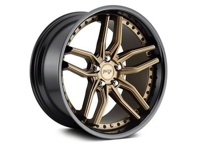 Niche Methos Matte Bronze with Black Bead Ring Wheel; Rear Only; 20x10.5 (10-15 Camaro, Excluding ZL1)