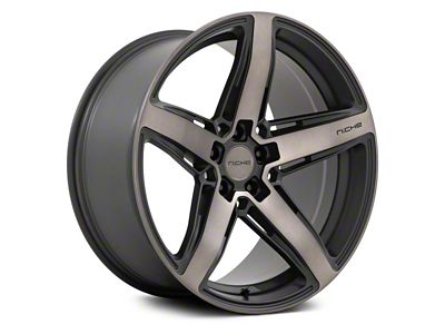 Niche Teramo Matte Black with Double Dark Tint Face Wheel; Rear Only; 20x10.5 (10-15 Camaro)