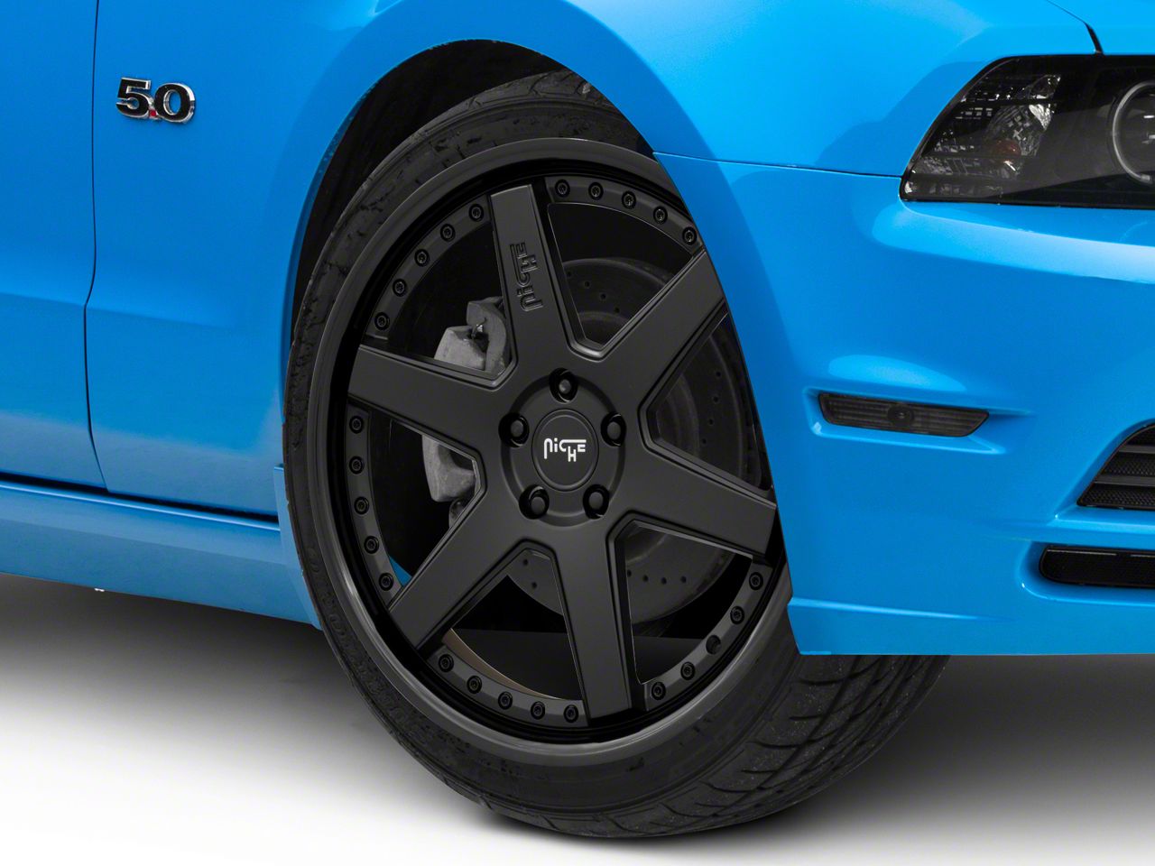 Niche Mustang Altair Gloss Black with Matte Black Lip Wheel; 20x9 ...