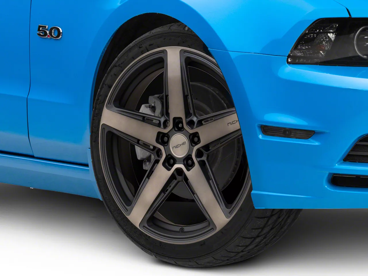 Niche Mustang Teramo Matte Black with Double Dark Tint Face Wheel; 20x9 ...