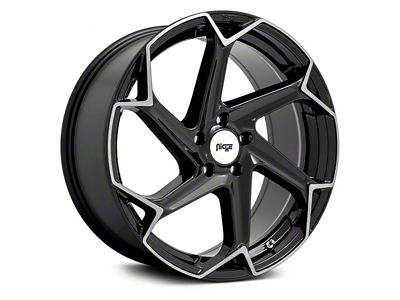 Niche Flash Gloss Black Brushed Wheel; Rear Only; 20x10.5 (16-24 Camaro, Excluding ZL1)