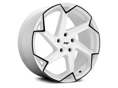Niche Flash Gloss White with Black Wheel; Rear Only; 20x10.5 (16-24 Camaro, Excluding ZL1)