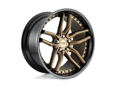 Niche Methos Matte Bronze with Black Bead Ring Wheel; 19x8.5; 35mm Offset (16-24 Camaro, Excluding SS w/ 6-Piston Front Calipers & ZL1)