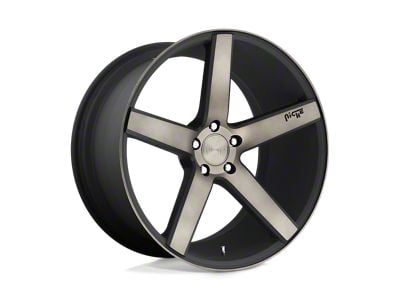 Niche Milan Matte Black Machined with Double Dark Tint Wheel; Rear Only; 22x10; 40mm Offset (16-24 Camaro, Excluding SS w/ 6-Piston Front Calipers & ZL1)