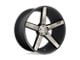 Niche Milan Matte Black Machined with Double Dark Tint Wheel; Rear Only; 22x10; 40mm Offset (16-24 Camaro, Excluding SS w/ 6-Piston Front Calipers & ZL1)