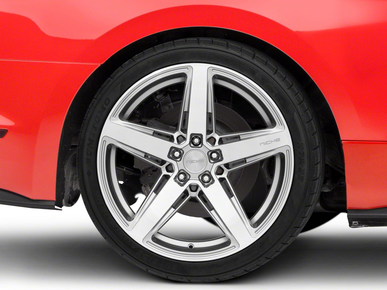 Niche Mustang Teramo Anthracite Brushed Face Tint Clear Wheel; Rear ...