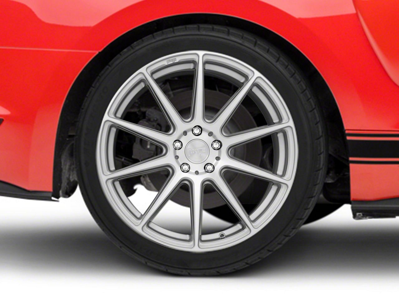 Niche Mustang Essen Silver Wheel; Rear Only; 19x10; 40mm Offset ...