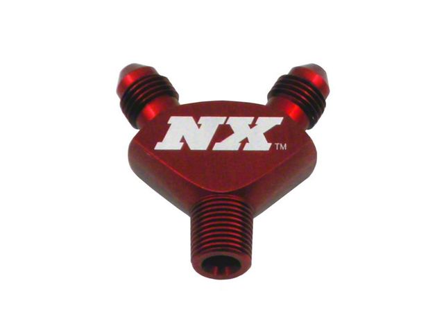 Nitrous Express Billet Pure-Flo Y Fitting; 1/8 NPT x 3 AN x 3 AN; Red
