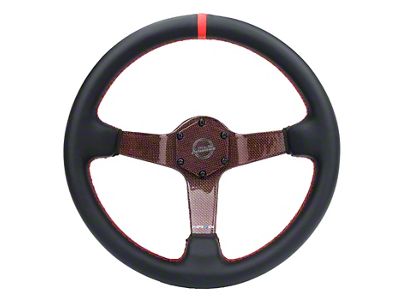 NRG Innovations Carbon Fiber 350mm Steering Wheel; Silver (Universal; Some Adaptation May Be Required)