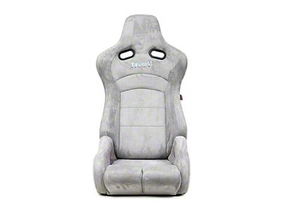 NRG Innovations Prisma Lab Reclinable Bucket Seats; Medium; Grey Suede (Universal; Some Adaptation May Be Required)