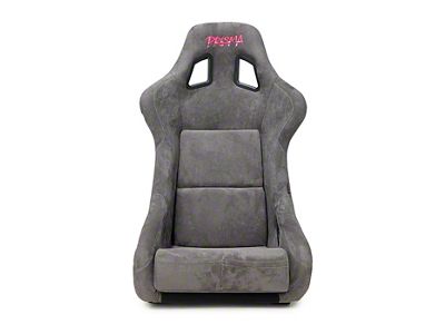 NRG Innovations Prisma Large Bucket Seat; Gun Metal Alcantara and Pearlized Back (Universal; Some Adaptation May Be Required)