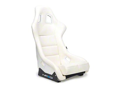 NRG Innovations Bucket Seat; Large; White Vinyl (Universal; Some Adaptation May Be Required)