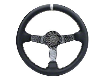 NRG Innovations Carbon Fiber 350mm Steering Wheel; Gold (Universal; Some Adaptation May Be Required)