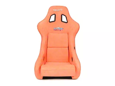 NRG Innovations Prisma Ultra Bucket Seat; Large; Grey Pearlized and Peach Microfiber (Universal; Some Adaptation May Be Required)