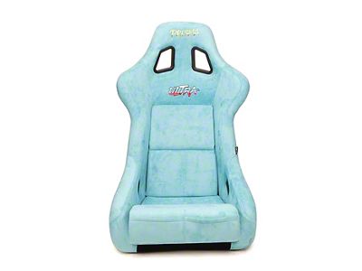 NRG Innovations Prisma Ultra Bucket Seat; Large; Grey Pearlized and Teal Microfiber (Universal; Some Adaptation May Be Required)