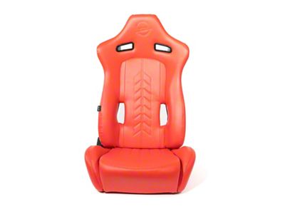 NRG Innovations The Arrow Reclinable Racing Seats; Red Leather with Red Stitching (Universal; Some Adaptation May Be Required)