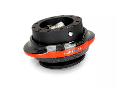 NRG Innovations Thin Steering Wheel Hub Quick Release; Black and Carbon Fiber (Universal; Some Adaptation May Be Required)