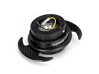 NRG Innovations 3.0 Steering Wheel Hub Quick Release; Carbon Fiber with Carbon Fiber Handles (Universal; Some Adaptation May Be Required)