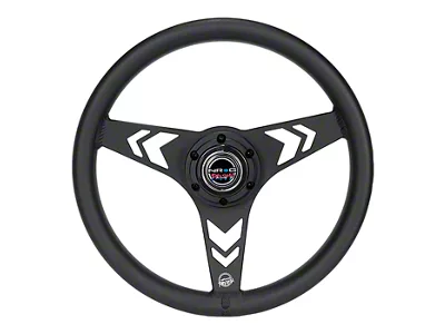 NRG Innovations All Aluminum 330mm Steering Wheel with Arrow Cutout Spokes; Anodized Black (Universal; Some Adaptation May Be Required)