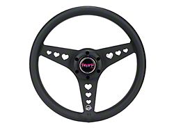 NRG Innovations All Aluminum 330mm Steering Wheel with Heart Cutout Spokes; Anodized Black (Universal; Some Adaptation May Be Required)