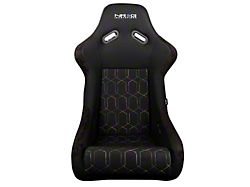 NRG Innovations Fiberglass Bucket Seat; Large; Black Cloth with Multi Color Geometric Pattern (Universal; Some Adaptation May Be Required)