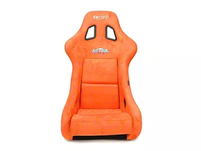 NRG Innovations Prisma Ultra Bucket Seat; Large; Grey Pearlized and Orange Microfiber (Universal; Some Adaptation May Be Required)