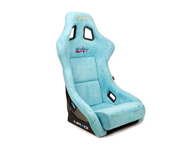 NRG Innovations Prisma Ultra Bucket Seat; Medium; Grey Pearlized and Teal Microfiber (Universal; Some Adaptation May Be Required)