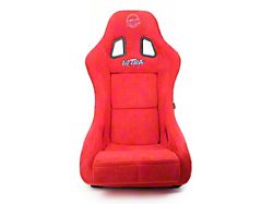 NRG Innovations Prisma Ultra Bucket Seat; Medium; Red Alcantara (Universal; Some Adaptation May Be Required)