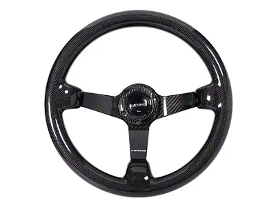 NRG Innovations Sport 350mm Carbon Fiber 3-Inch Deep Dish Steering Wheel (Universal; Some Adaptation May Be Required)