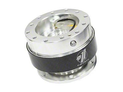 NRG Innovations Thin Steering Wheel Hub Quick Release; Silver and Carbon Fiber (Universal; Some Adaptation May Be Required)