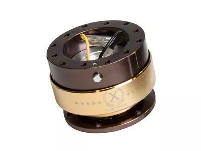 NRG Innovations 2.0 Steering Wheel Hub Quick Release; Bronze with Gold Ring (Universal; Some Adaptation May Be Required)