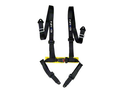 NRG Innovations 4-Point Bucket Style Racing Seat Belt Harness; Black (Universal; Some Adaptation May Be Required)