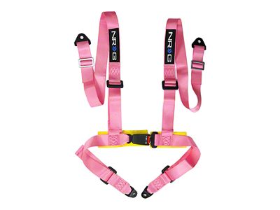 NRG Innovations 4-Point Bucket Style Racing Seat Belt Harness; Pink (Universal; Some Adaptation May Be Required)