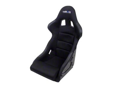 NRG Innovations Medium Bucket Seat; Black Cloth and Leather (Universal; Some Adaptation May Be Required)