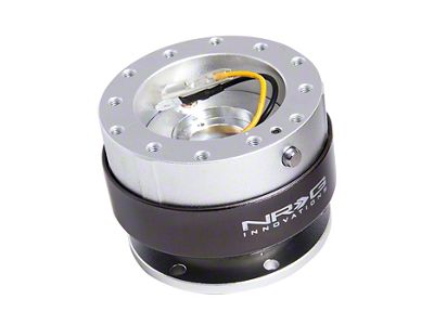 NRG Innovations 2.0 Steering Wheel Hub Quick Release; Silver with Titanium Ring (Universal; Some Adaptation May Be Required)