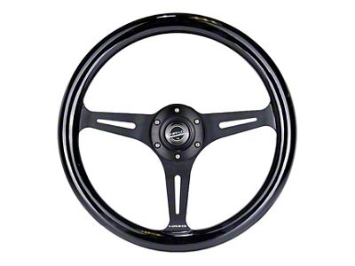 NRG Innovations Classic Wood Grain 350mm Steering Wheel; Black (Universal; Some Adaptation May Be Required)