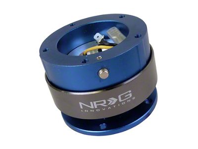 NRG Innovations 2.5 Steering Wheel Quick Release; Blue Body with Titanium Chrome Ring (Universal; Some Adaptation May Be Required)