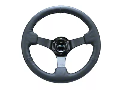 NRG Innovations 330mm 3-Inch Deep Dish Steering Wheel; Black Leather (Universal; Some Adaptation May Be Required)