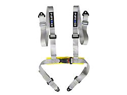 NRG Innovations 4-Point Bucket Style Racing Seat Belt Harness; Silver (Universal; Some Adaptation May Be Required)