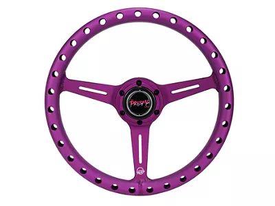 NRG Innovations All Aluminum 330mm Extra Light Steering Wheel; Anodized Purple (Universal; Some Adaptation May Be Required)