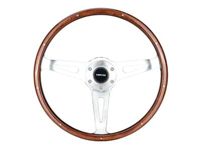 NRG Innovations Classic Wood Grain 380mm Steering Wheel with 9-Rivets; Mahogany (Universal; Some Adaptation May Be Required)