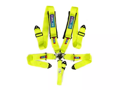 NRG Innovations SFI 16.1 5-Point Cam-Lock Racing Seat Belt Harness; Neon Green (Universal; Some Adaptation May Be Required)