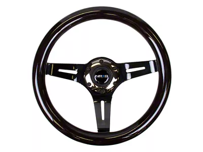 NRG Innovations Classic Wood Grain 310mm Steering Wheel; Black (Universal; Some Adaptation May Be Required)