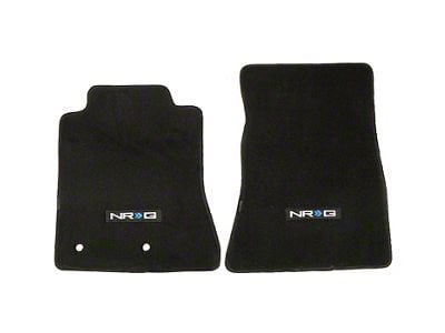 NRG Innovations Front and Rear Floor Mats with NRG Logo; Black (05-14 Mustang)