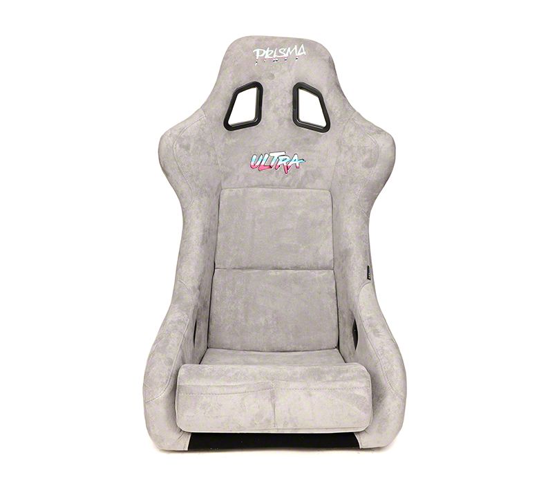 NRG Innovations Prisma Ultra Large Bucket Seat; Gray Alcantara and Gold Back (Universal; Some Adaptation May Be Required)