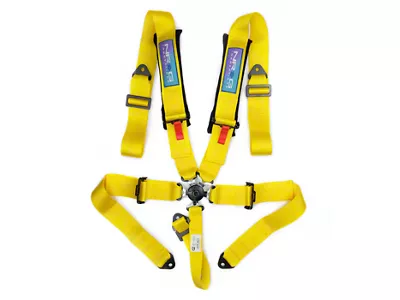 NRG Innovations SFI 16.1 5-Point Cam-Lock Racing Seat Belt Harness; Yellow (Universal; Some Adaptation May Be Required)