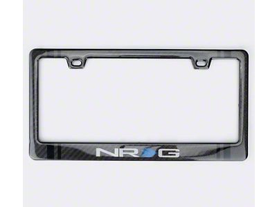 NRG Innovations License Plate Frame; Poly Dipped Wet Carbon Fiber (Universal; Some Adaptation May Be Required)