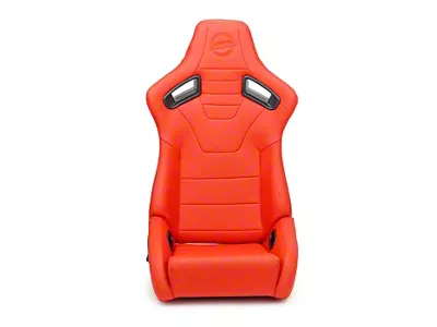 NRG Innovations Omega Reclinable Bucket Seats; Large; Red Vinyl (Universal; Some Adaptation May Be Required)