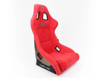 NRG Innovations Prisma Bucket Seat; X-Large; Red Alcantara and Ultra Logo (Universal; Some Adaptation May Be Required)