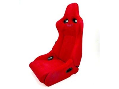 NRG Innovations Prisma Lab Reclinable Bucket Seats; Medium; Red Suede (Universal; Some Adaptation May Be Required)